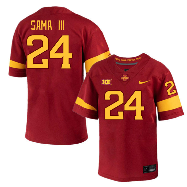 Men #24 Abu Sama III Iowa State Cyclones College Football Jerseys Stitched-Cardinal